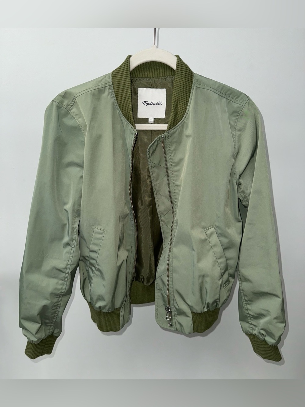 Madewell Olive Green Bomber Jacket,‎ Size S